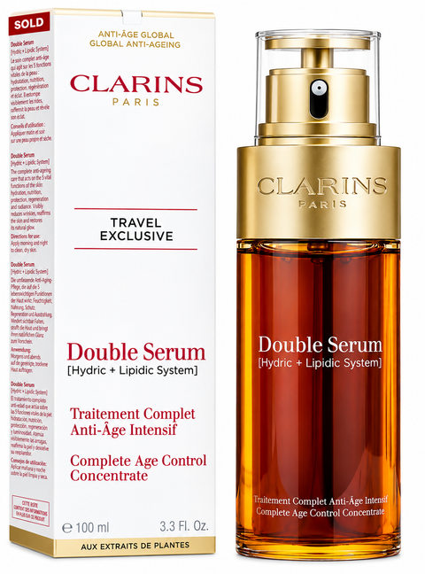 Clarins Double Serum Complete Age Control Concentrate 100ml / 3.3 oz – Travel Exclusive