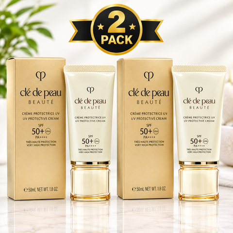 Clé de Peau Beauté UV Protective Cream SPF 50+ PA++++ 1.8 oz / 50ml – Luxury Face Sunscreen – Pack of 2