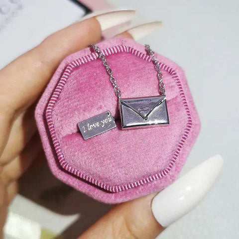 Envelop Love Letter Silver Necklace