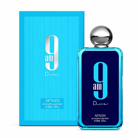 Afnan 9AM Dive Eau de Parfum 100ml / 3.4oz – Unisex Fragrance, Pack of 2, New in Box