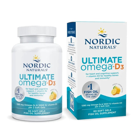 Nordic Naturals Ultimate Omega-D3 60 Soft Gels – Omega-3 Fish Oil + Vitamin D3 – Lemon Flavor