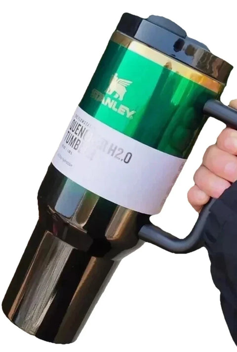 Stanley Quencher H2.0 FlowState Tumbler 40 oz – Dark Green &amp; Black – New in Original Packaging